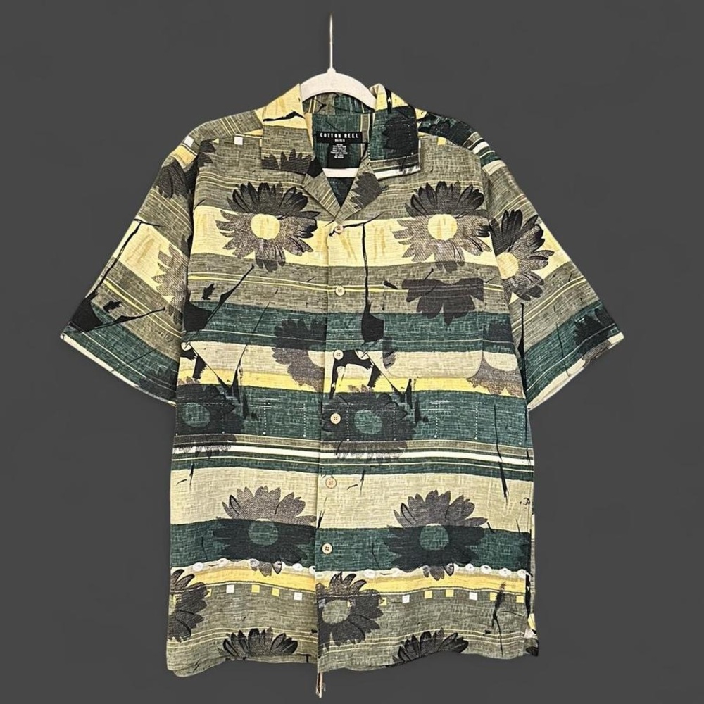 🔥 SILK BLEND Cotton Reel Silks Botanical Camp Shirt